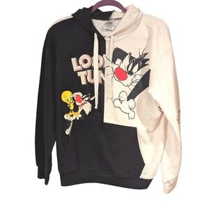 Looney Tunes Sylvester & Tweety Colorblock Hoodie‎ Sweatshirt Junior Size L